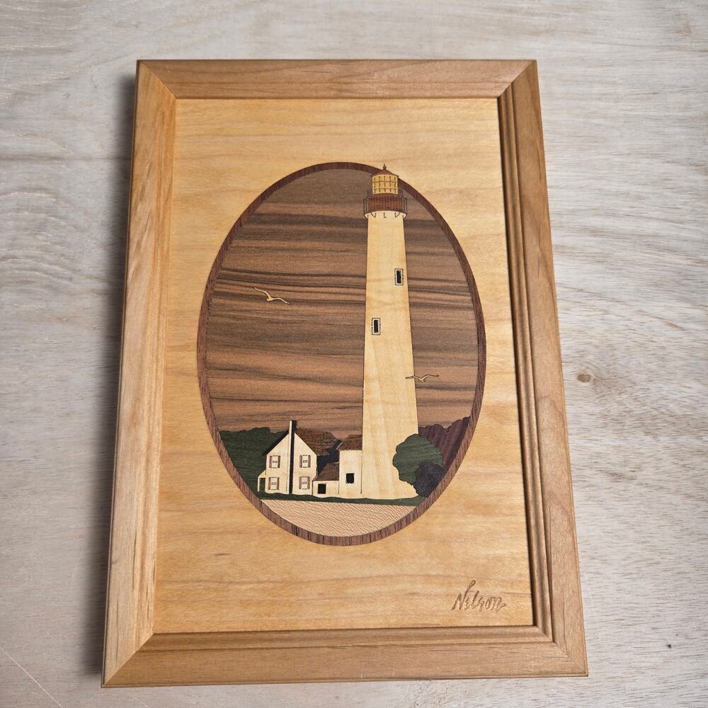 Hudson River Inlay Cape May Lighthouse Jeff Nelson artist 7x10